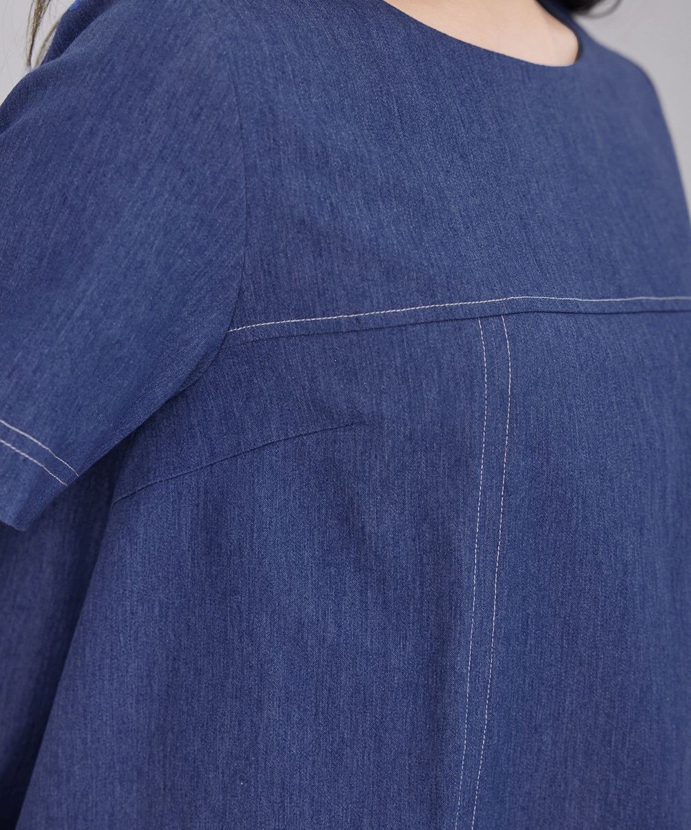 Tiaclasse 【洗える】デニムチュニックブラウス 