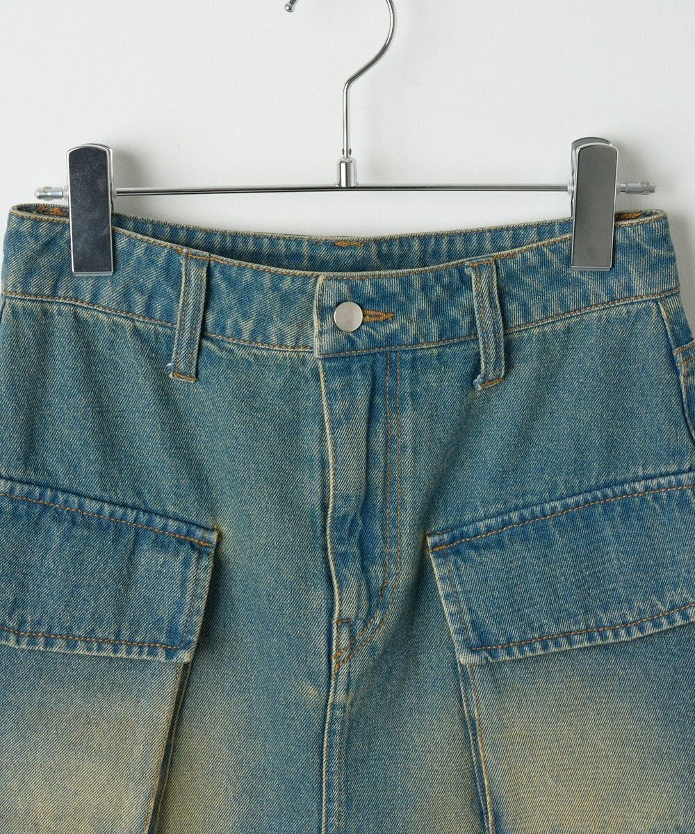 WEGO ヴィンテージウォッシュデニムカーゴミニスカート 