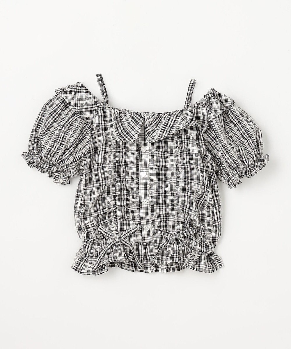 ANY KIDS 【洗濯機可能】2WAY チェックブラウス 