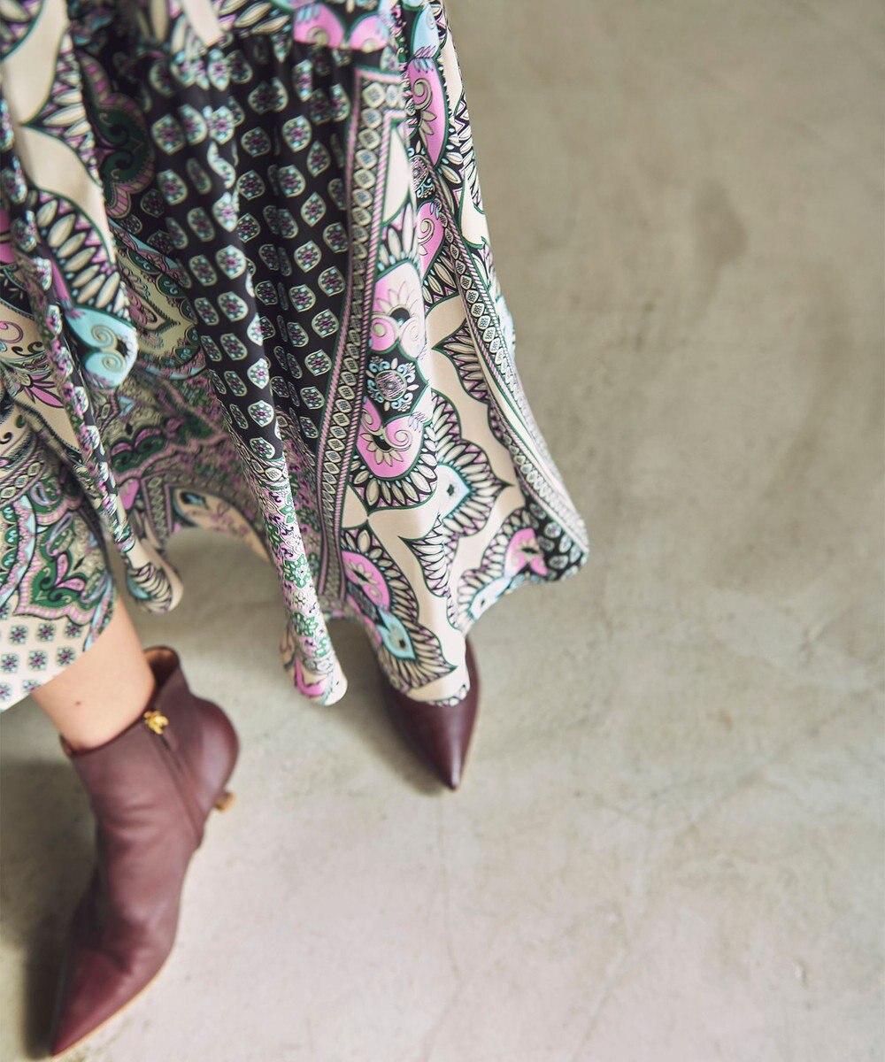 GRACE CONTINENTAL カフタンプリントロングワンピース 