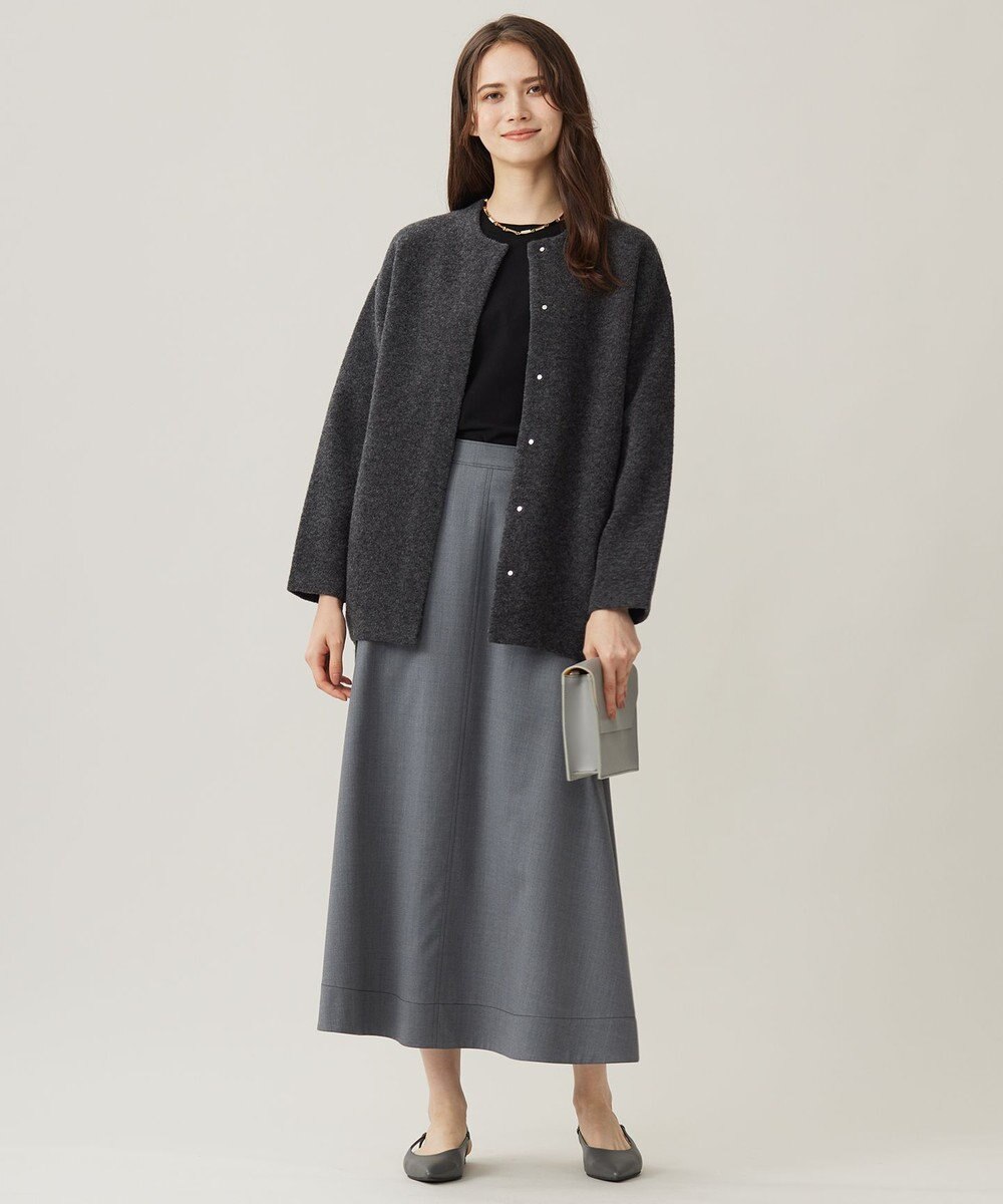 自由区 【洗える】TWラチネストレッチフレア スカート 