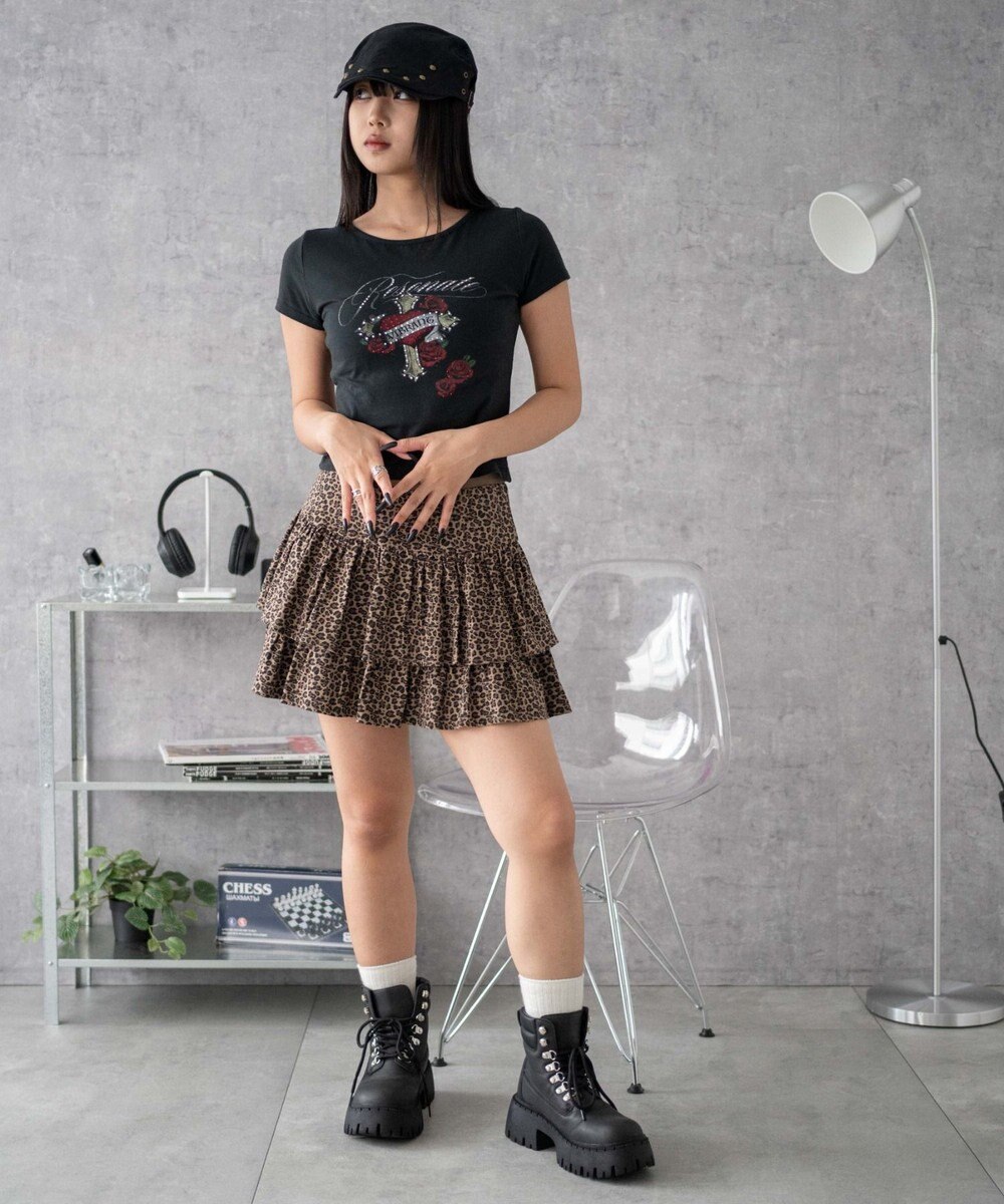 WEGO 【ウエストゴム】カットフリルスカパン 