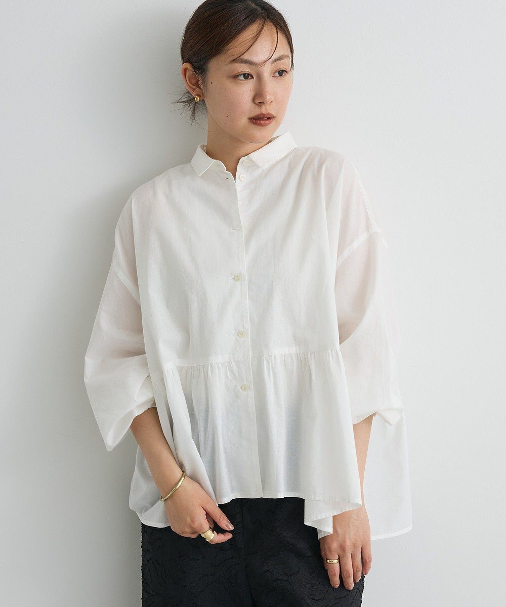 CRAFT STANDARD BOUTIQUE ペプラム長袖ブラウス 