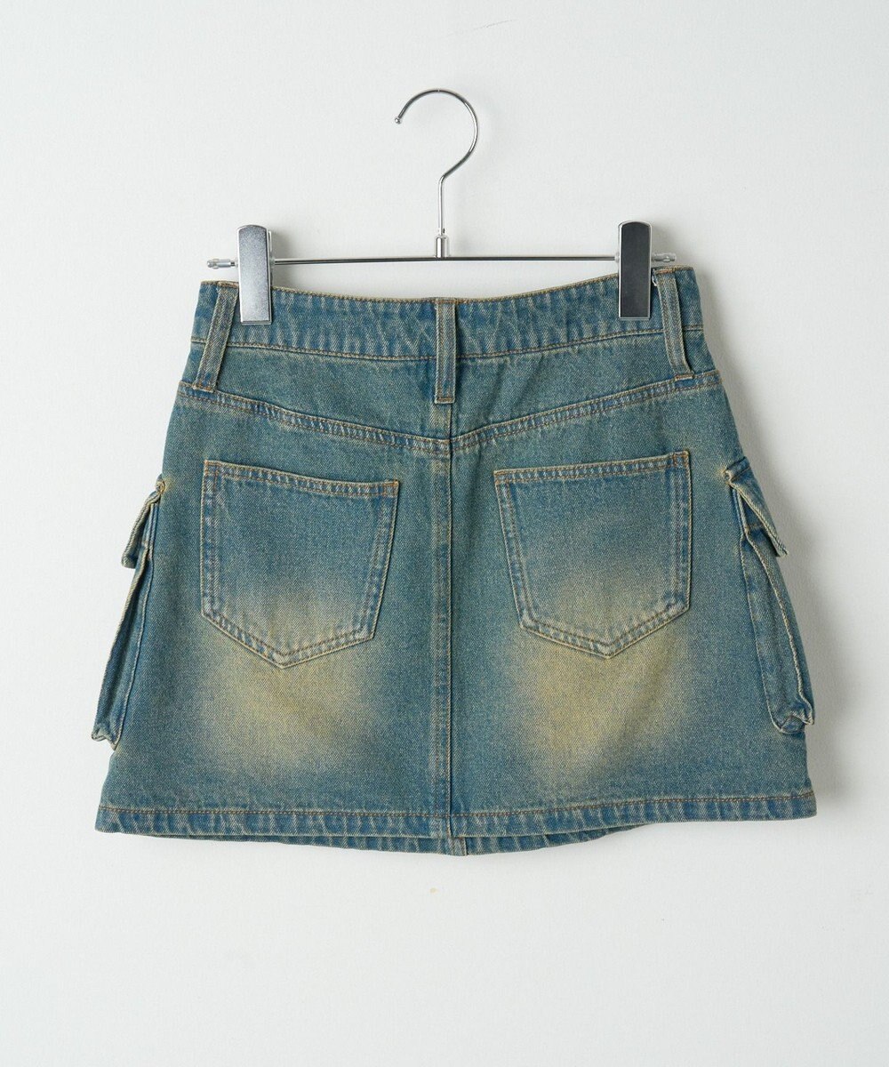 WEGO ヴィンテージウォッシュデニムカーゴミニスカート 