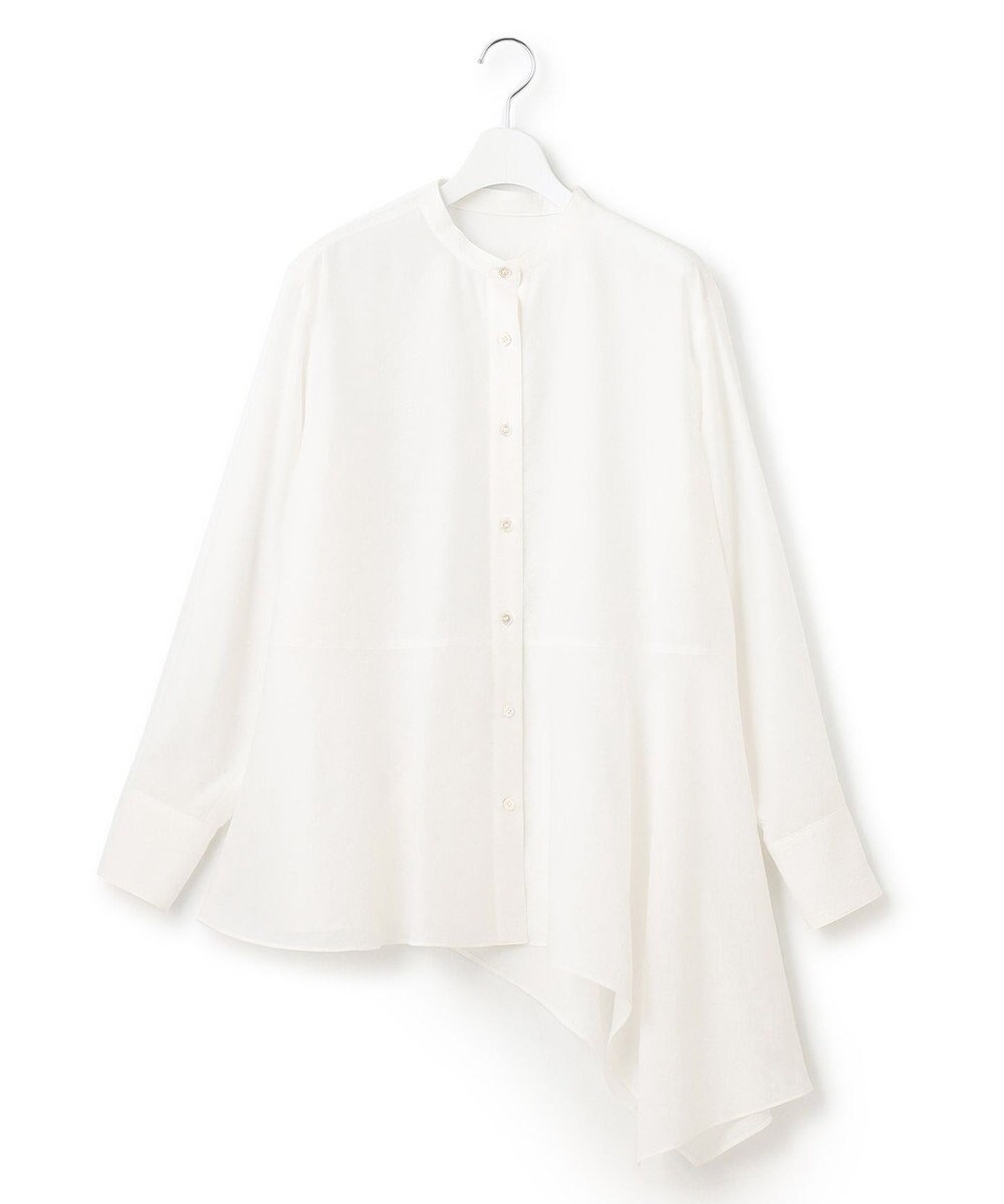 23区 【好評につき新色追加/洗える】イレギュラーヘム シアー ブラウス 