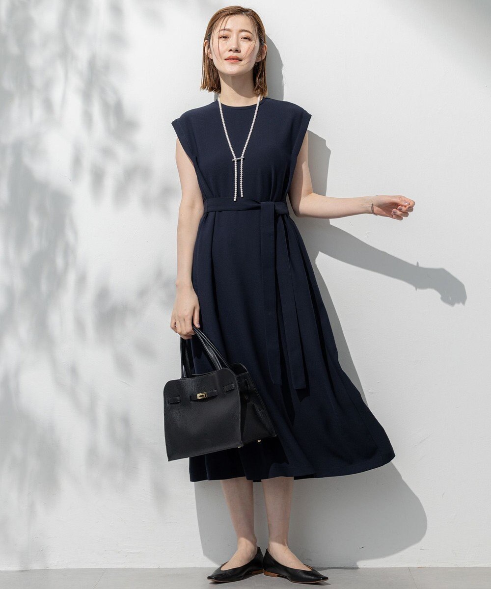 23区 L 【吸水速乾/UVカット/接触冷感/洗える】ストレッチジョーゼット ワンピース 