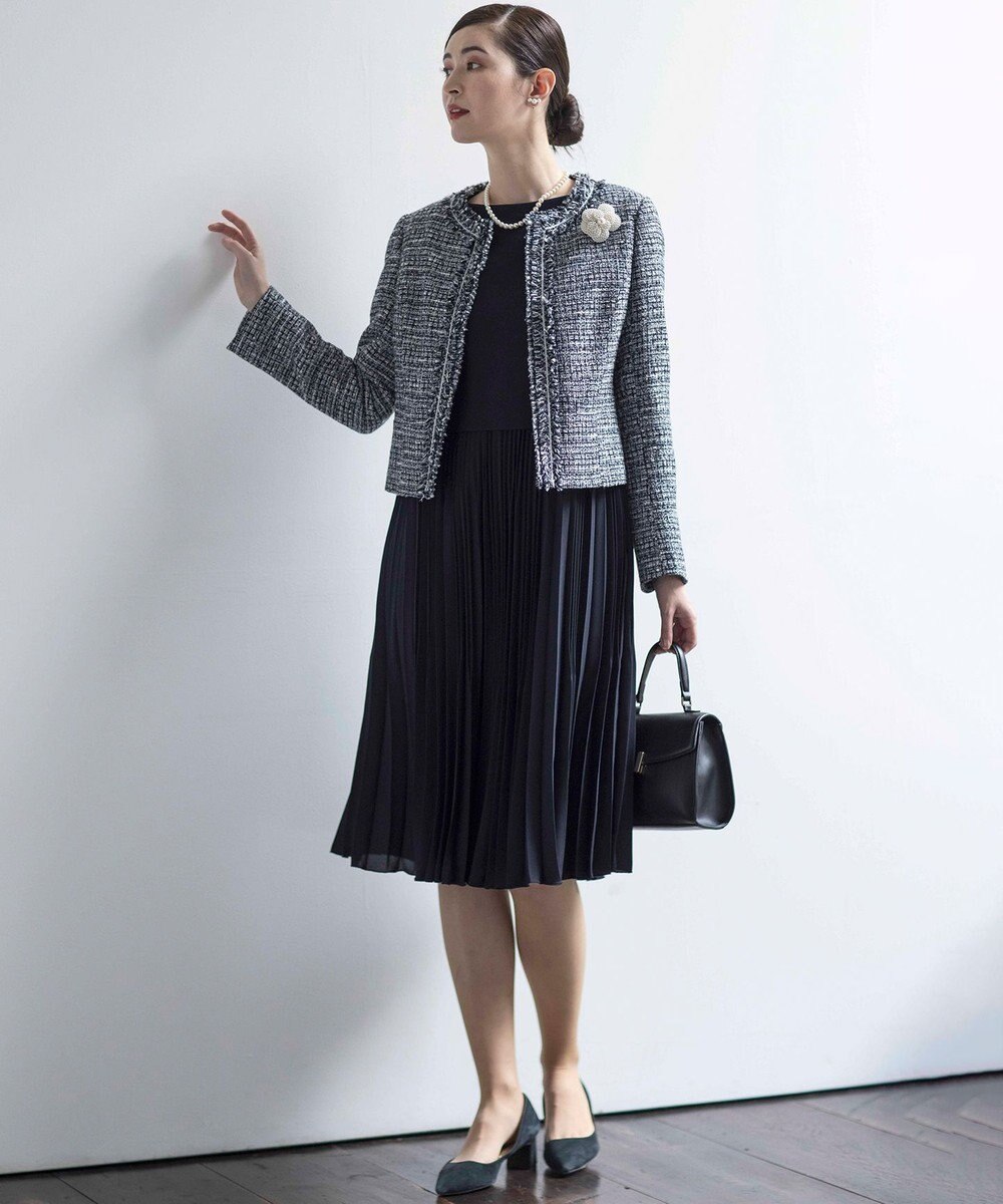 組曲 L 【KUMIKYOKU NAVY】ジャージーコンビプリーツ ワンピース 