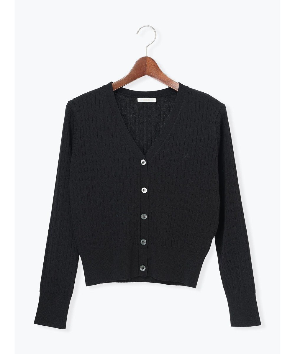 Te chichi ミニケーブル刺繍Vネックカーディガン 