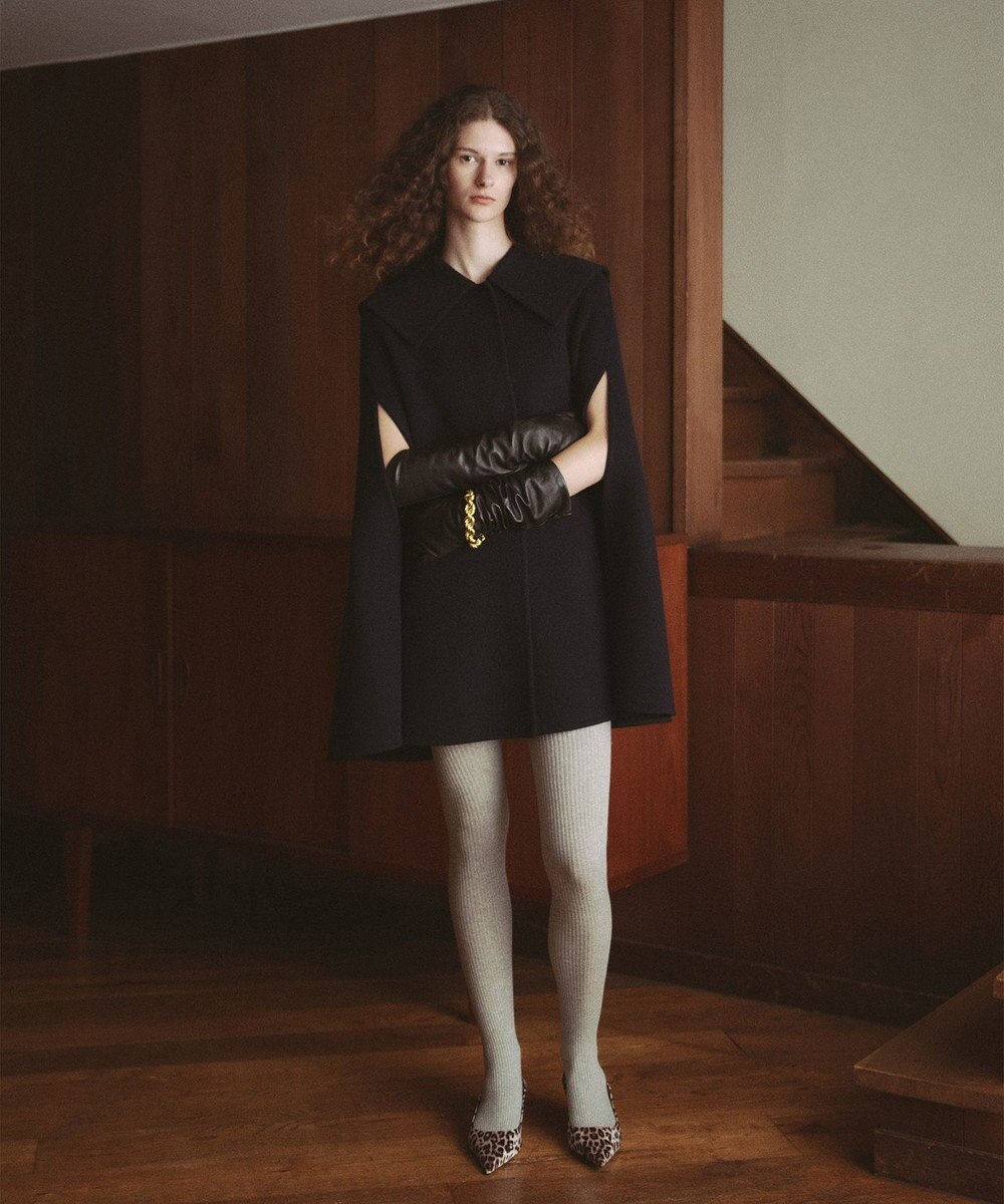 #Newans セーラーカラーダブルフェイスケープコート 