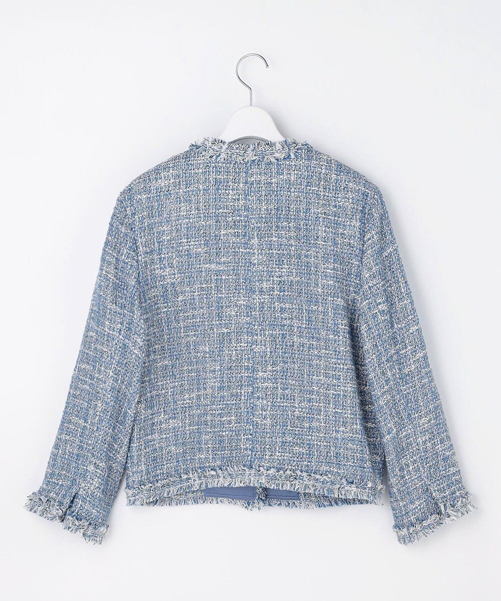 自由区 ファンシーノットツイードノーカラー ジャケット 