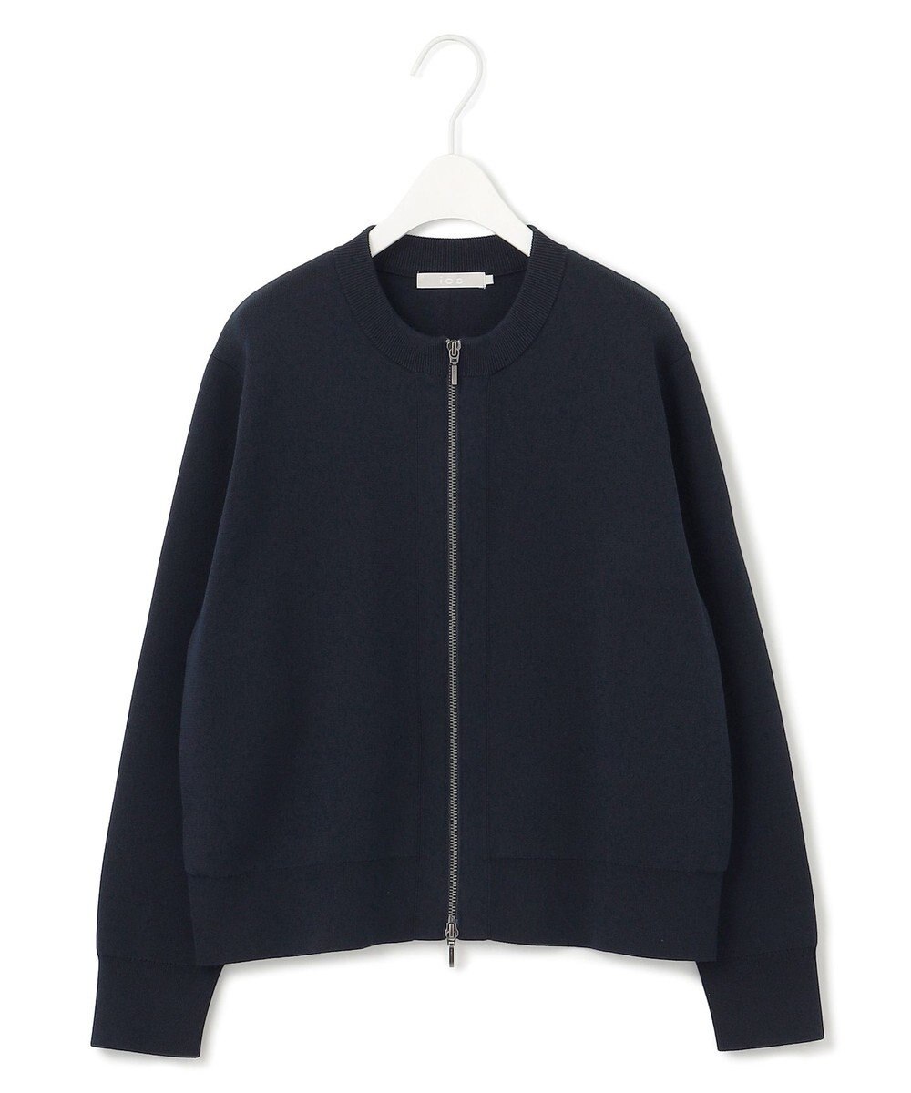 ICB L 【洗える】コットンポリエステルスムース ニットブルゾン 