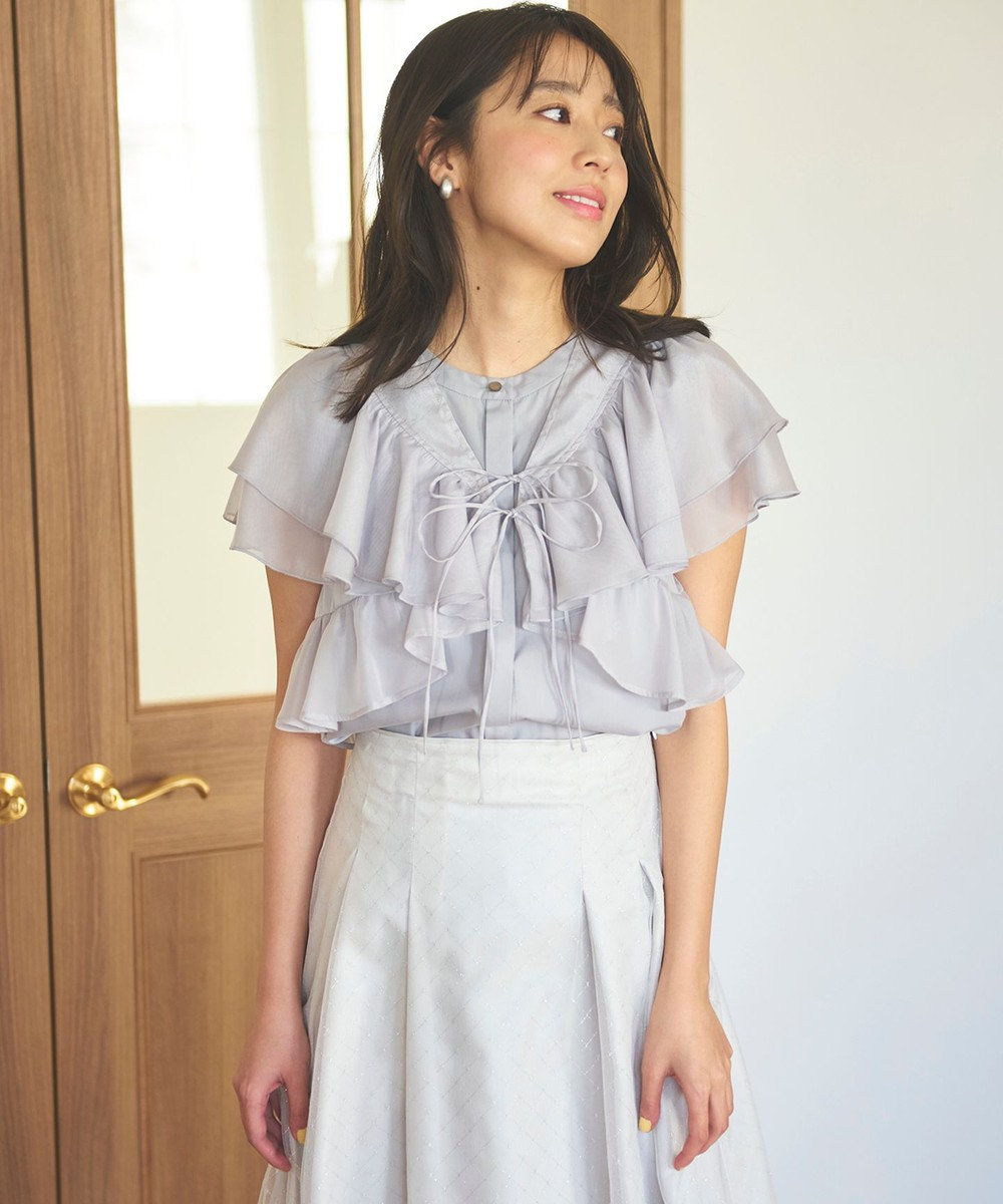 Feroux 【2WAY】フリルコンビ ブラウス 