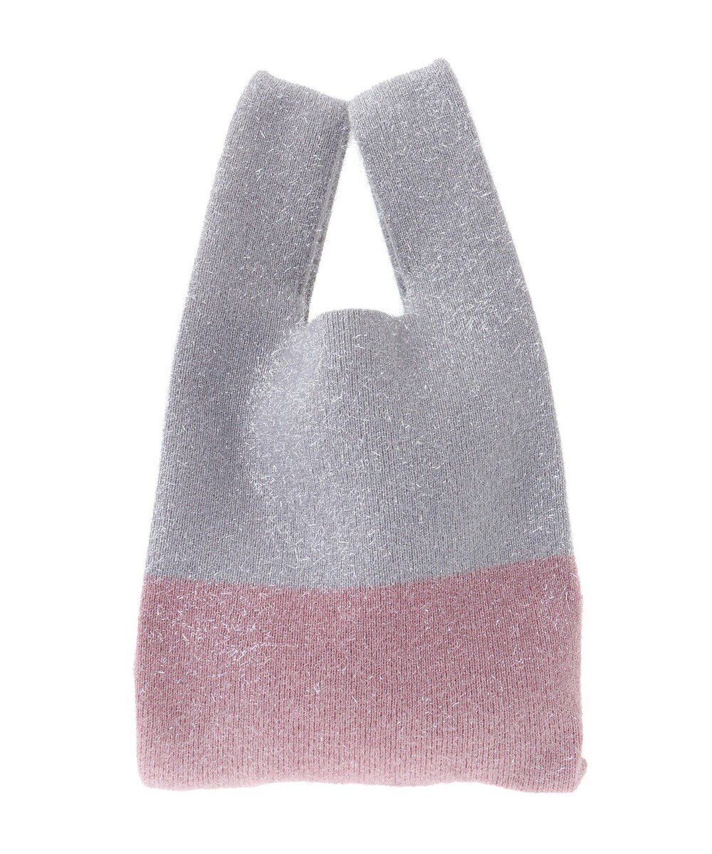 earth music&ecology バイカラーキラキラニットハンドバッグ 