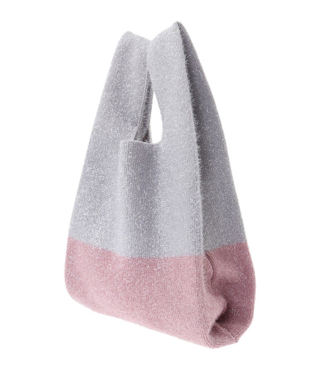 earth music&ecology バイカラーキラキラニットハンドバッグ 