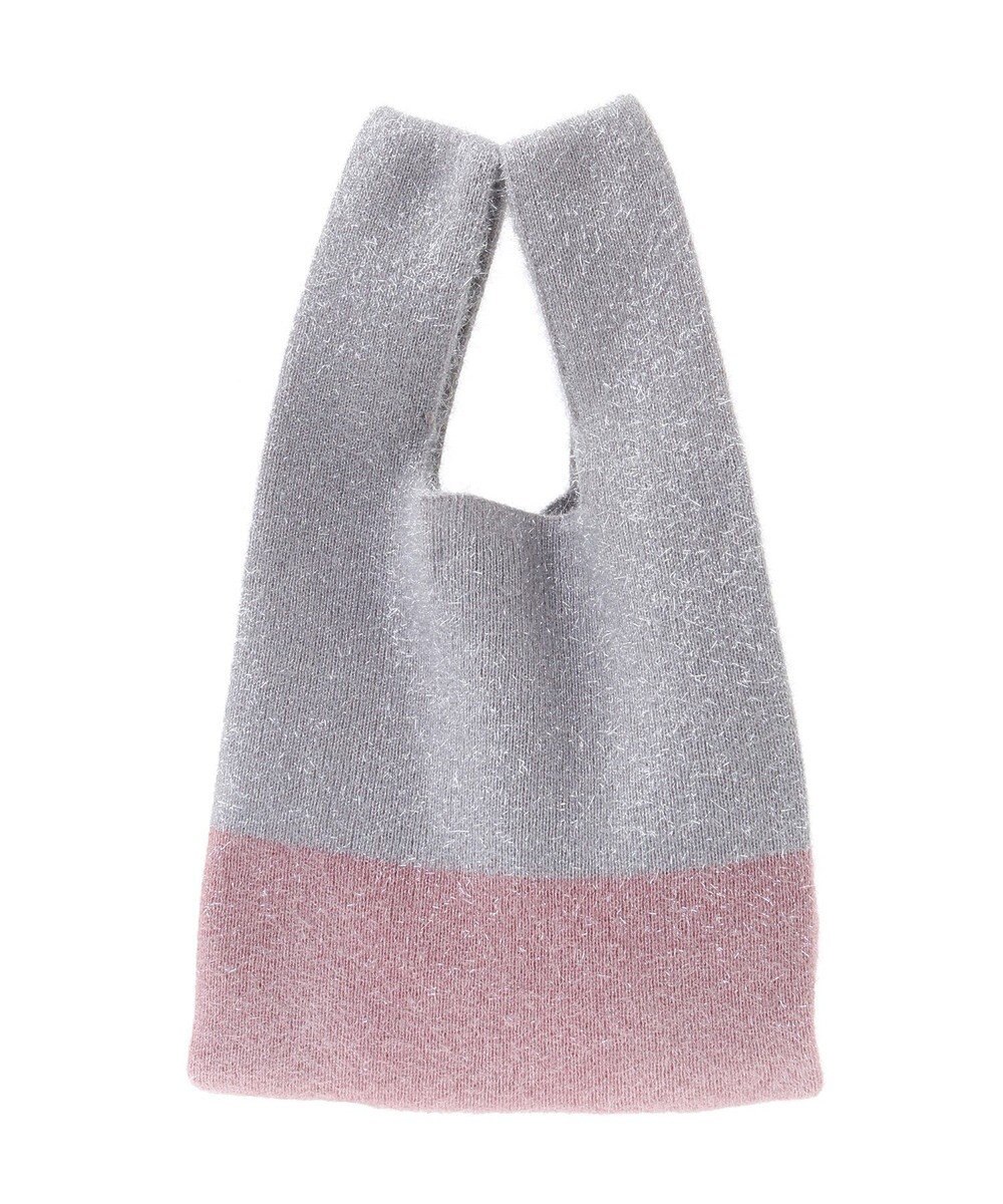 earth music&ecology バイカラーキラキラニットハンドバッグ 