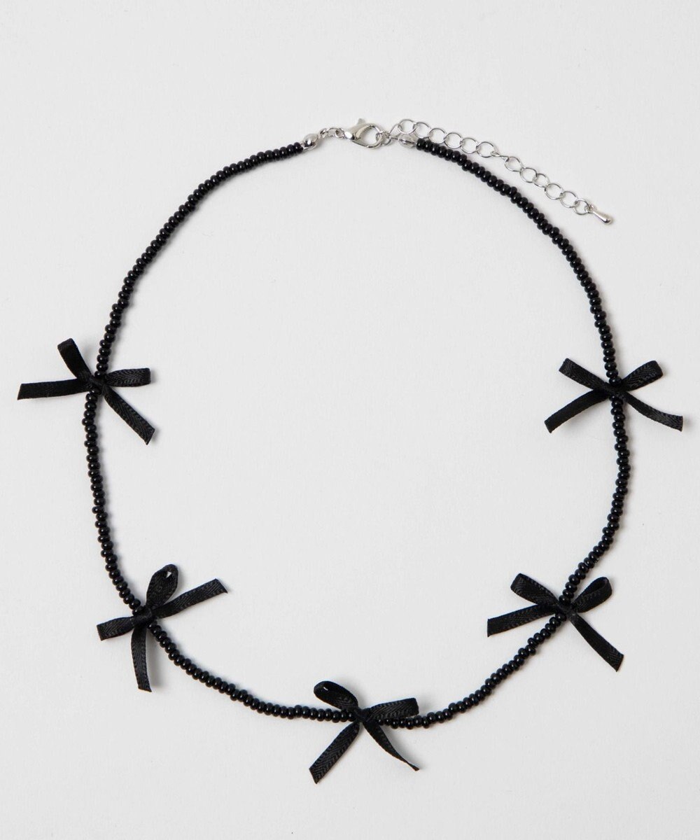 WEGO Lビーズサテンリボンネックレス 