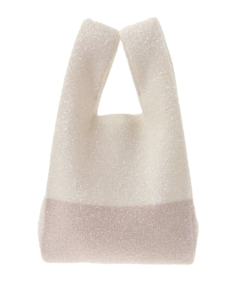 earth music&ecology バイカラーキラキラニットハンドバッグ 