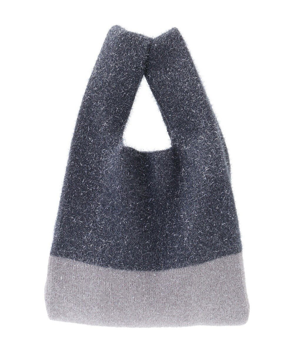 earth music&ecology バイカラーキラキラニットハンドバッグ 