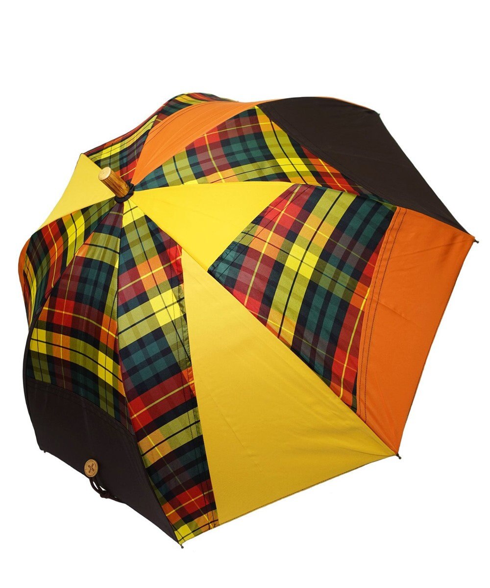 +RING 【UPF50＋】【限定/日本製】晴雨兼用傘（長ショート）YEL-CHK SR430 