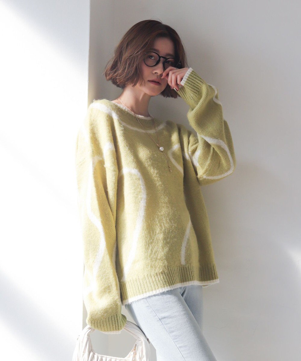 WEGO 【25年秋冬新作】ニュアンスライン配色プルオーバー 