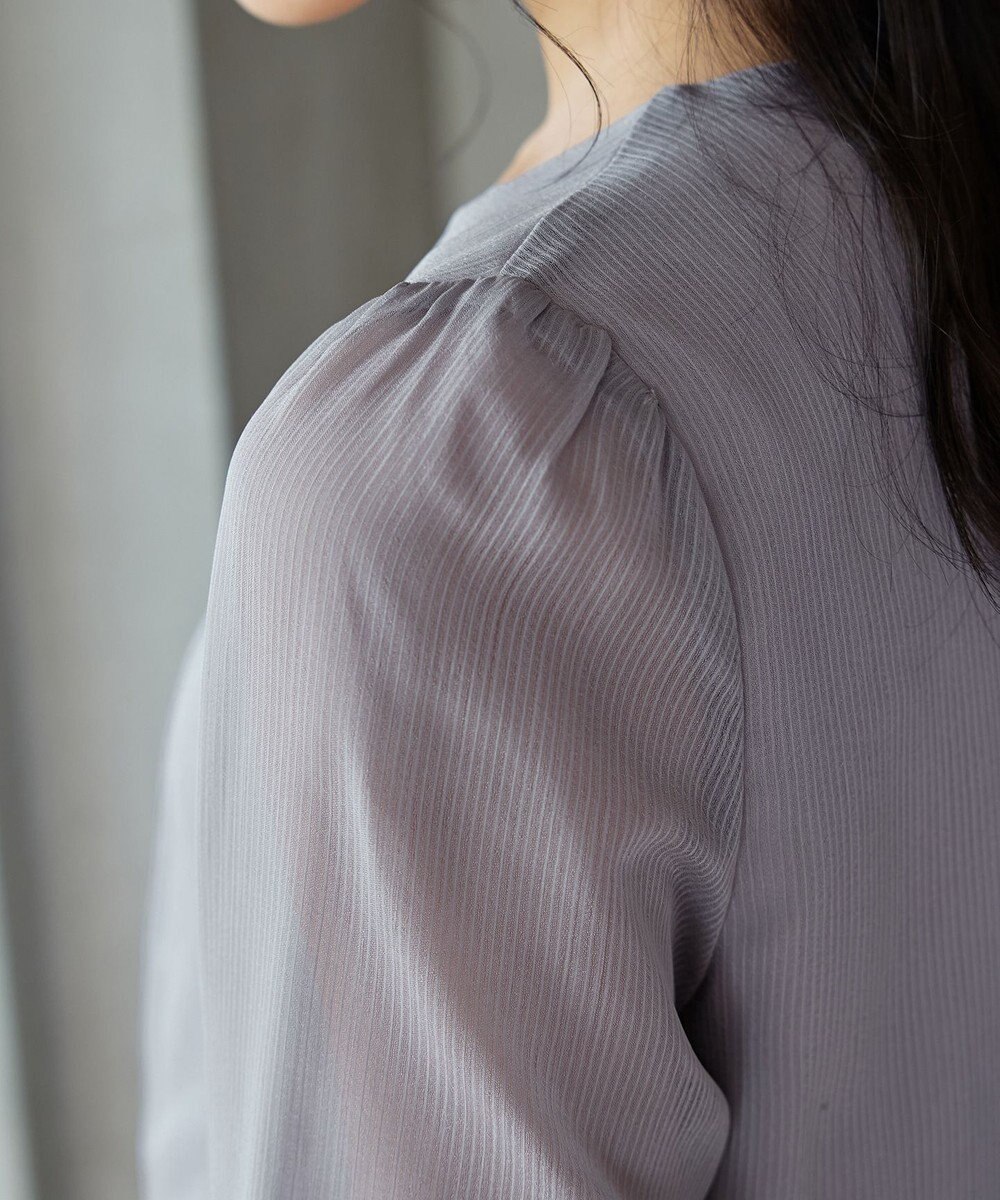 Tiaclasse L 【洗える】ドビーシフォンパールブラウス 