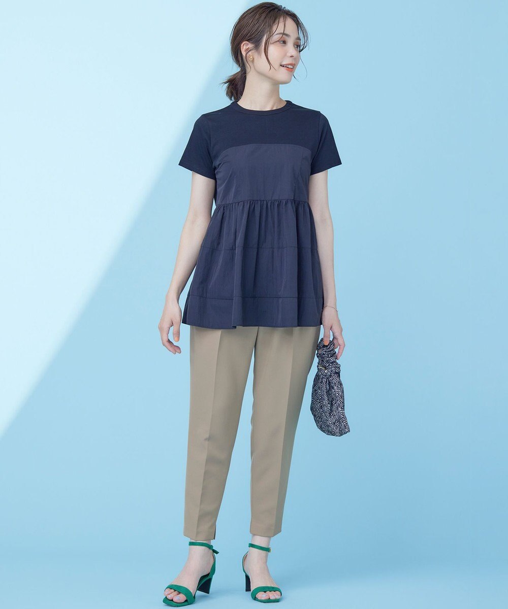 組曲 ライトダブルクロス テーパードパンツ 