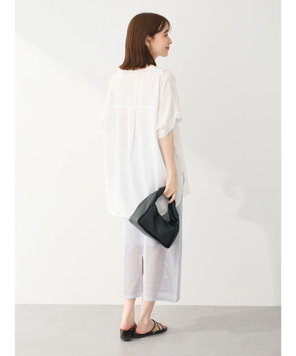 Green Parks リネンレーヨン前立てブラウス 