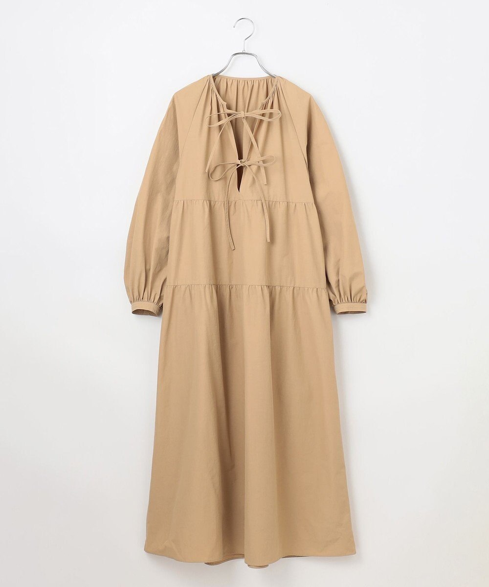 #Newans 【撥水加工/洗濯機可能】〈全身をさりげなくカバー〉リラクシーティアードワンピース 