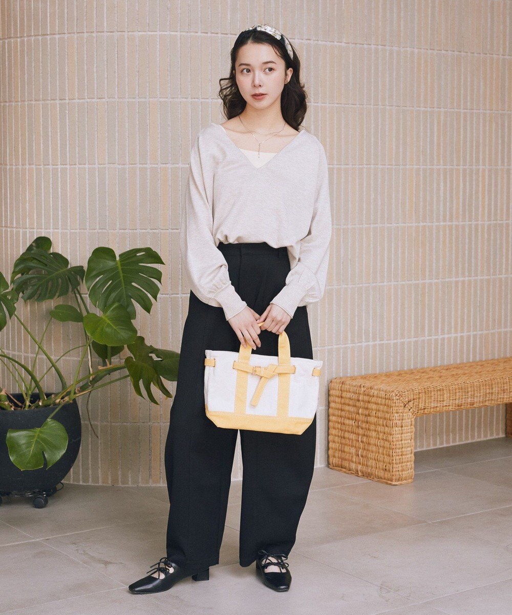 earth music&ecology 【Mサイズ】ベルトキャンバストートバッグ 