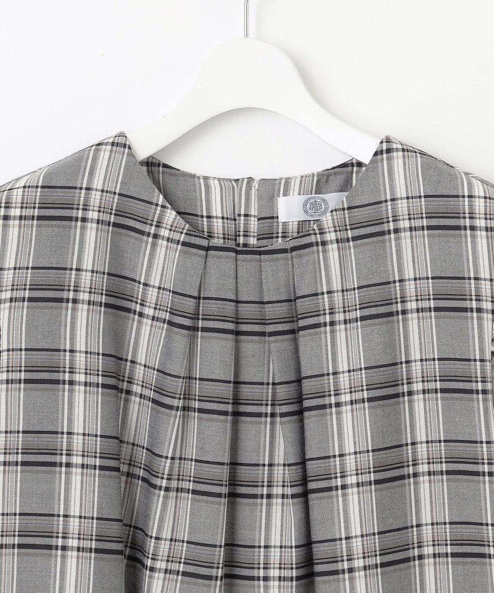 J.PRESS LADIES L シアーストライプ&チェック カットソー 