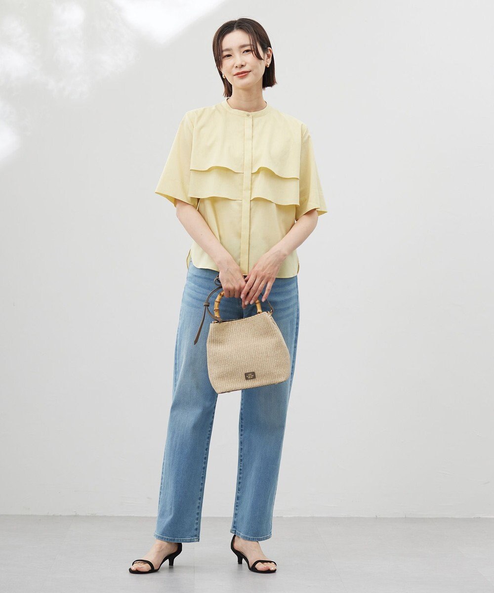 J.PRESS LADIES L 【洗える】ラミーポプリン ティアード ブラウス 