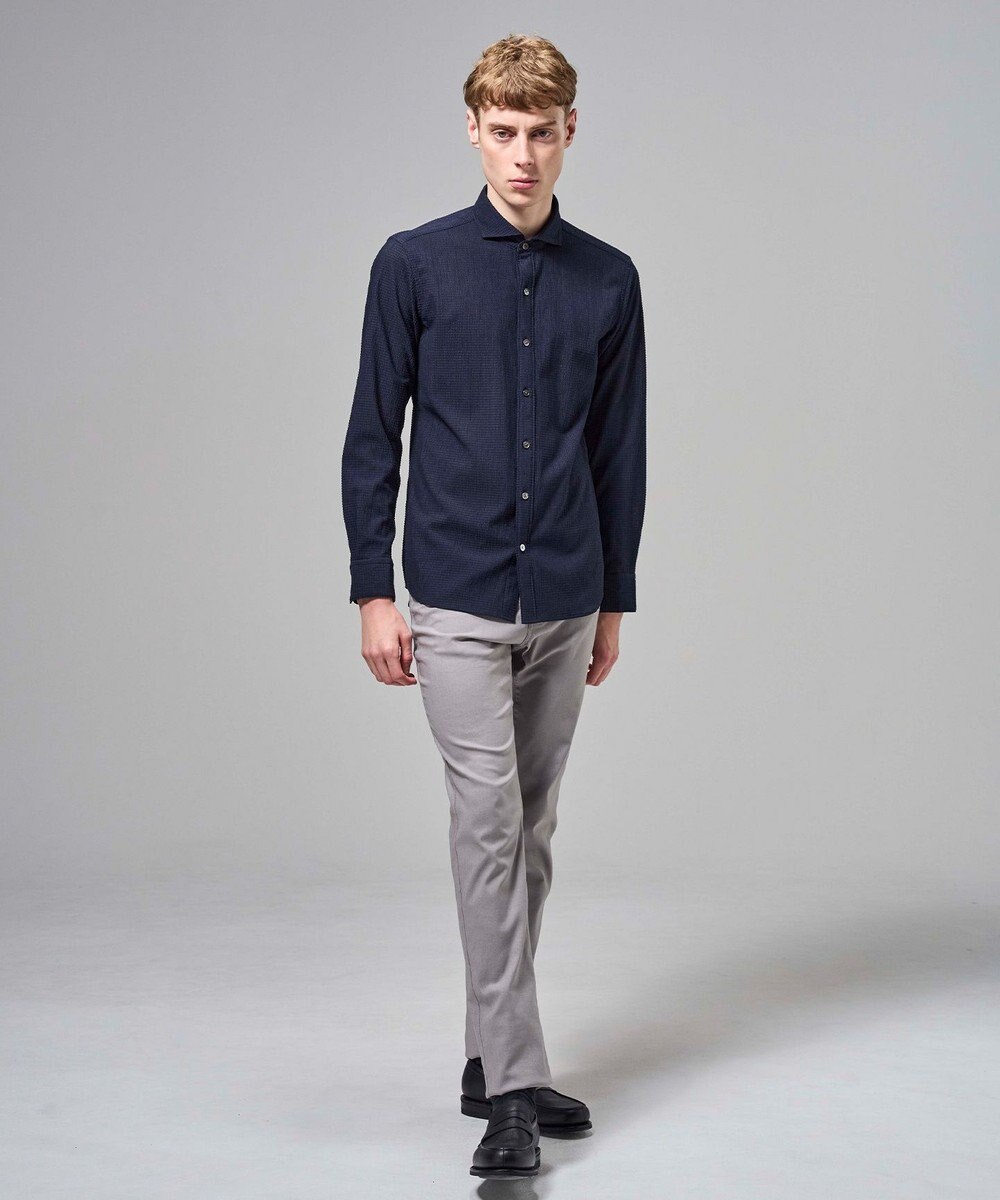 JOSEPH HOMME 【新モデル】トリコサッカーストレッチ 　ホリゾンタルカラーシャツ 