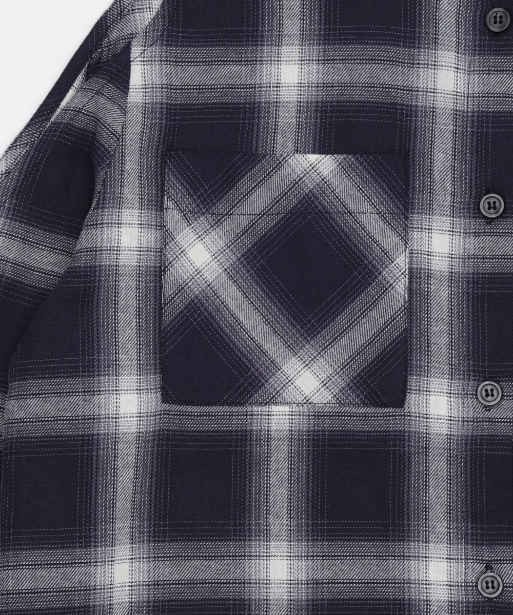 WEGO オープンショルダーチェックBIGシャツ 