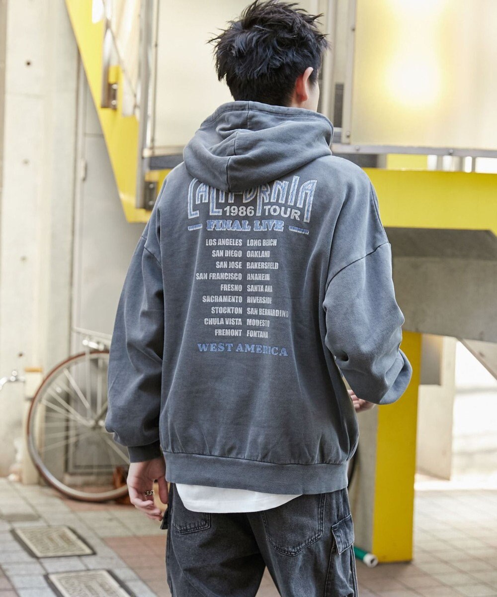 WEGO 【ユニセックス着用ITEM】ピグメントグラフィックプルパーカー 