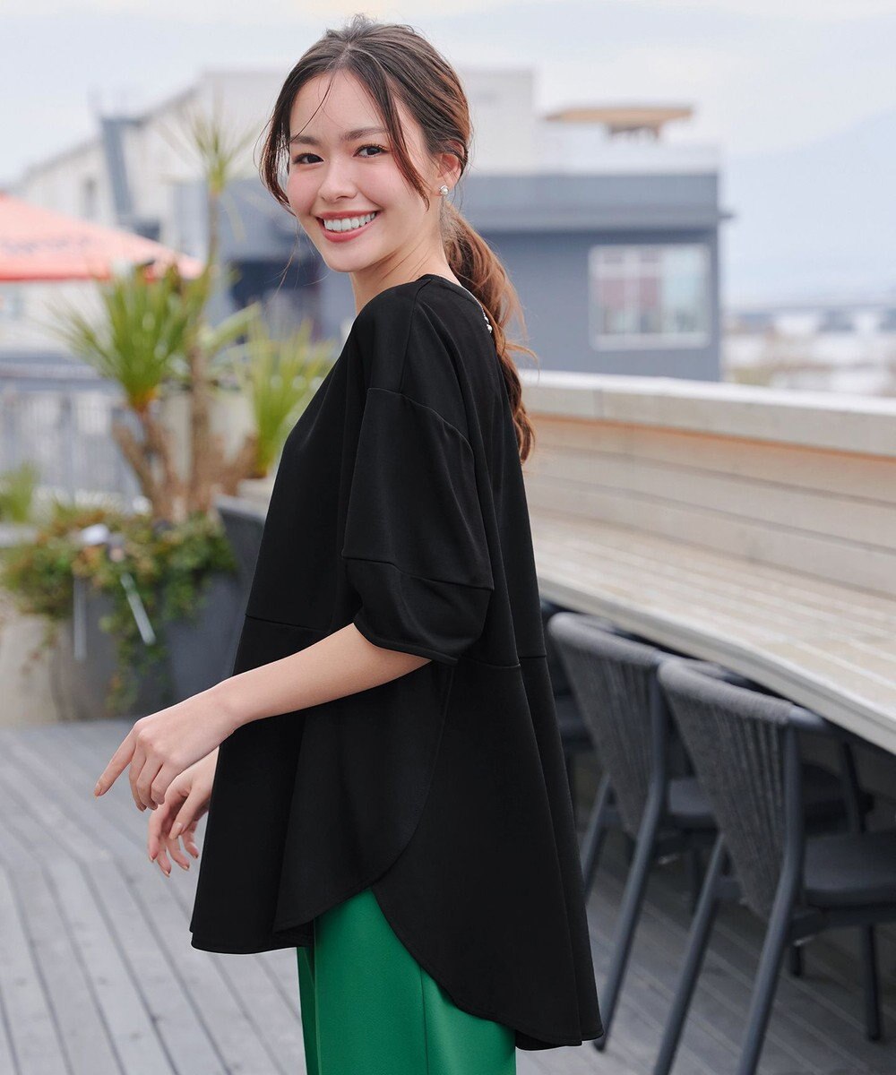 Tiaclasse 【洗える・接触冷感・紫外線ケア・サラごこち】ラウンドヘムチュニック 