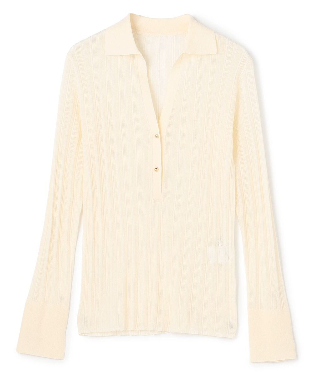 BEIGE， GOVERNOR / シアーリブ スキッパーニット 