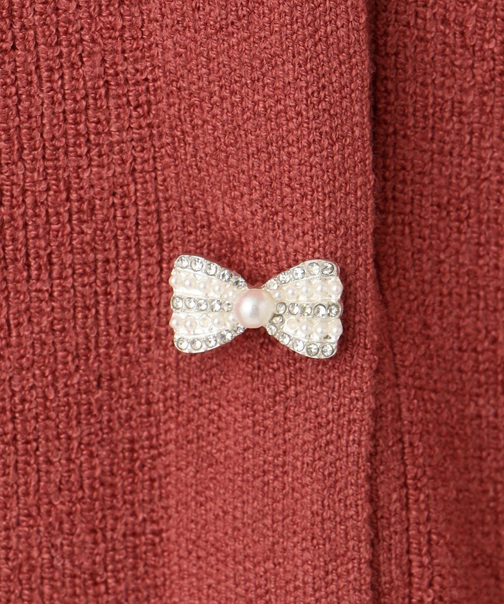 Feroux 【洗える】リボン釦 カーディガンデザインニット 