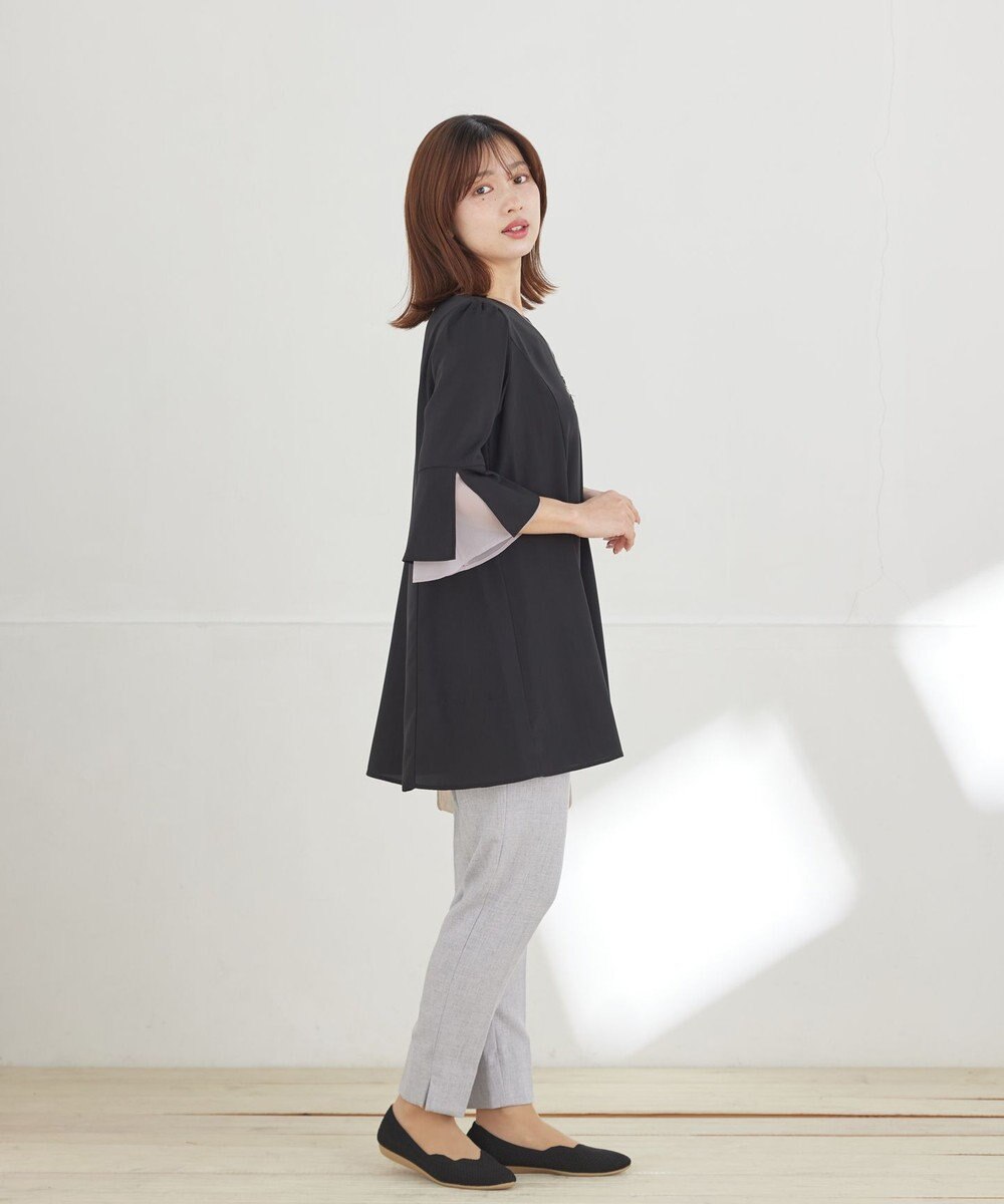 Tiaclasse 麻調テーパードパンツ 