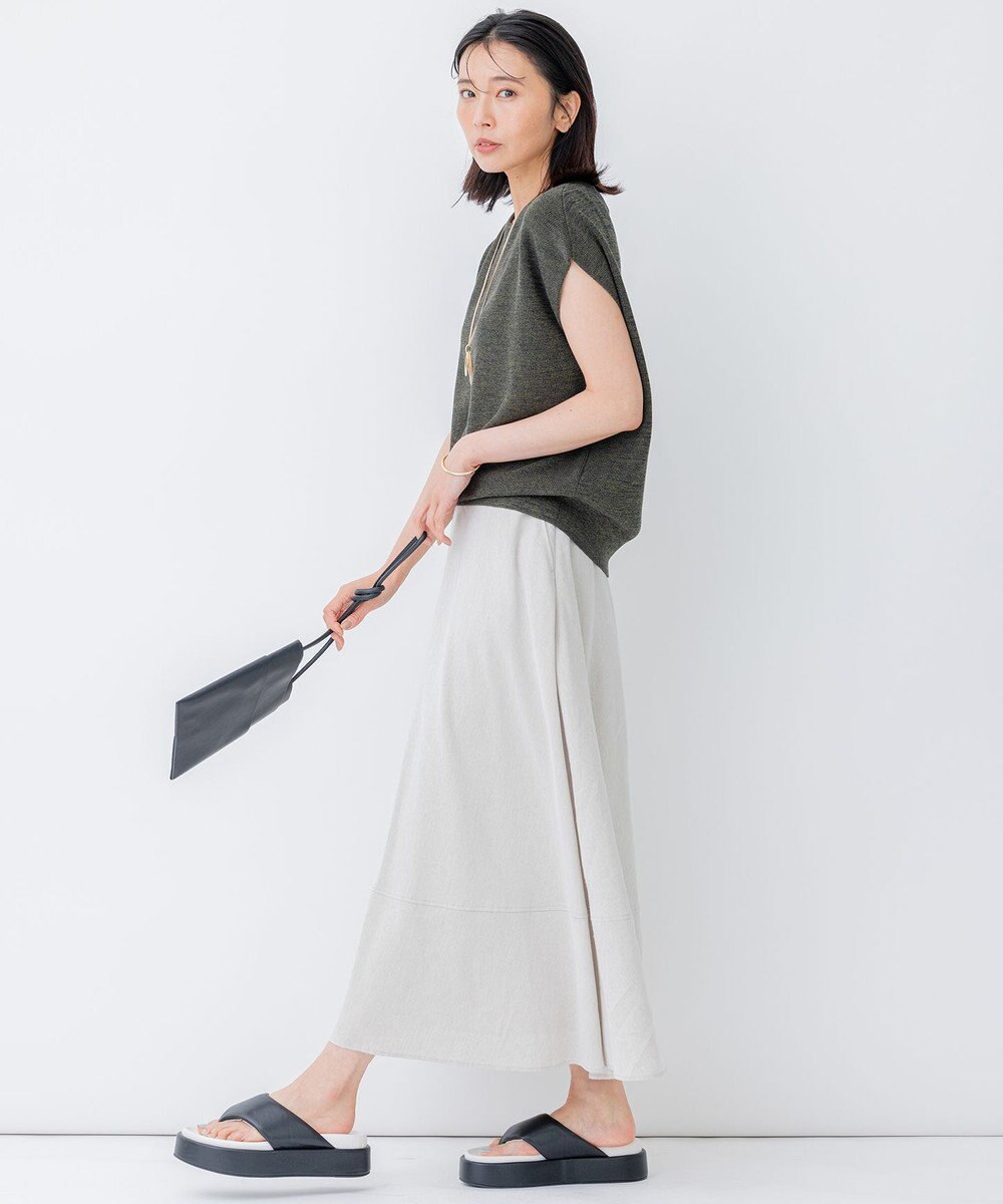 23区 【STORY7月号掲載/洗える】コットンアセテート バックボタン ニット 