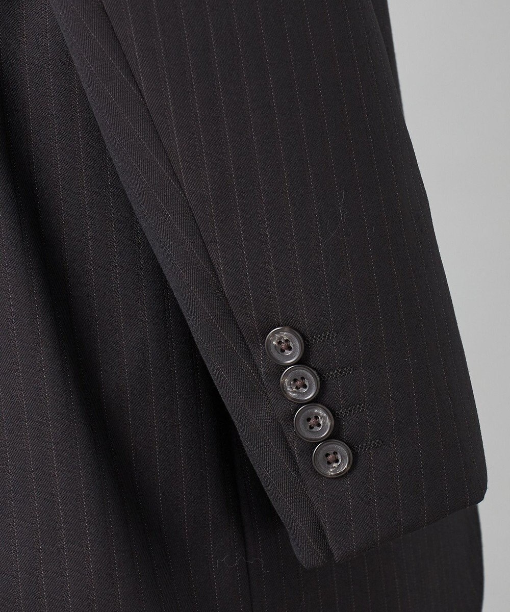 GOTAIRIKU シワになりにくい【御幸毛織/みゆきけおり】DRY SPINNER(ドライスピナー)スーツ（ブラウンストライプ） 