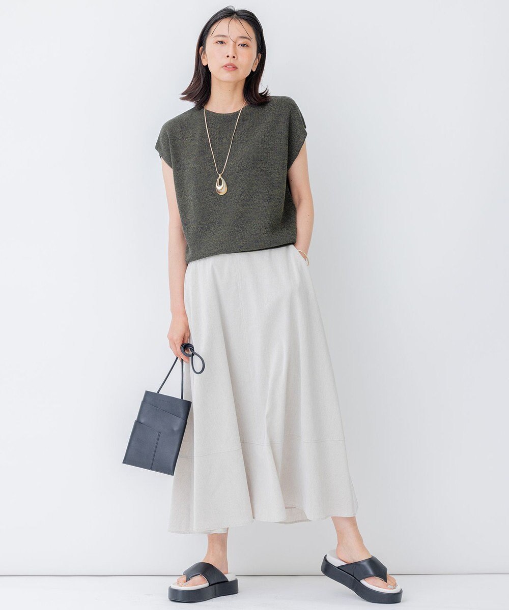 23区 【STORY7月号掲載/洗える】コットンアセテート バックボタン ニット 