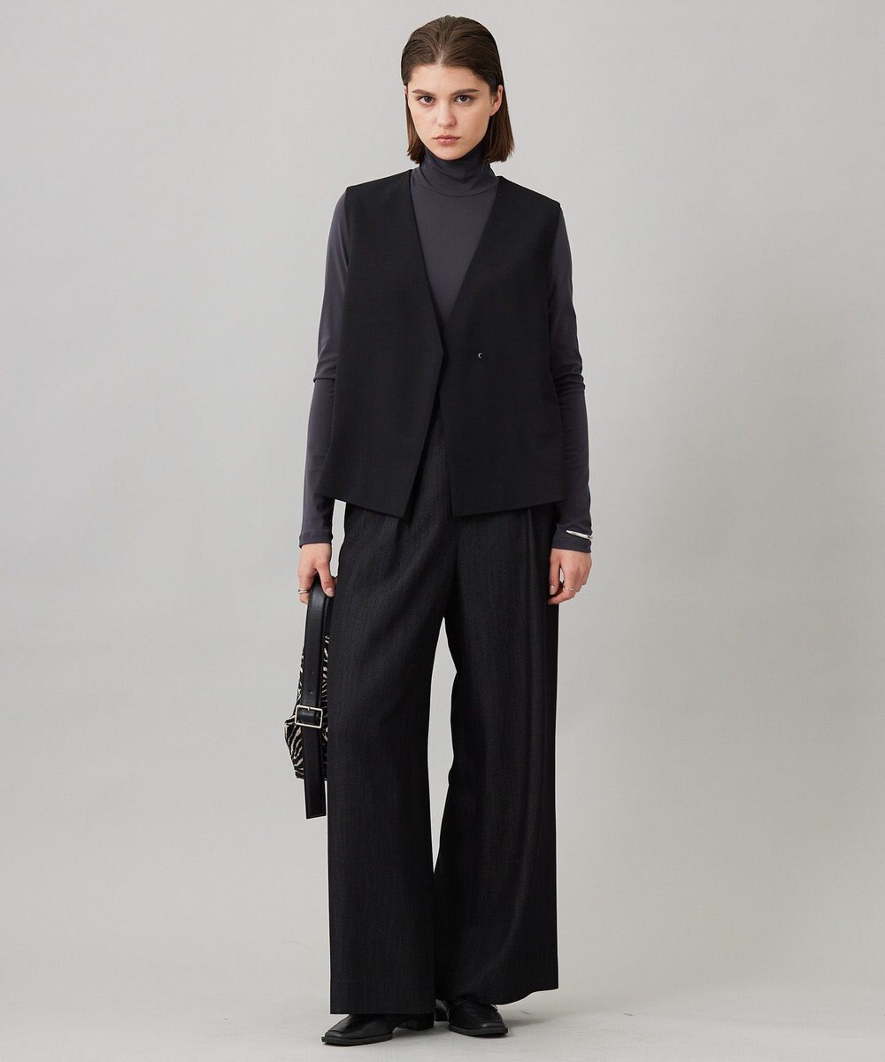 ICB L 【UVカット・洗える】ウール2WAYストレッチ Vネックベスト 