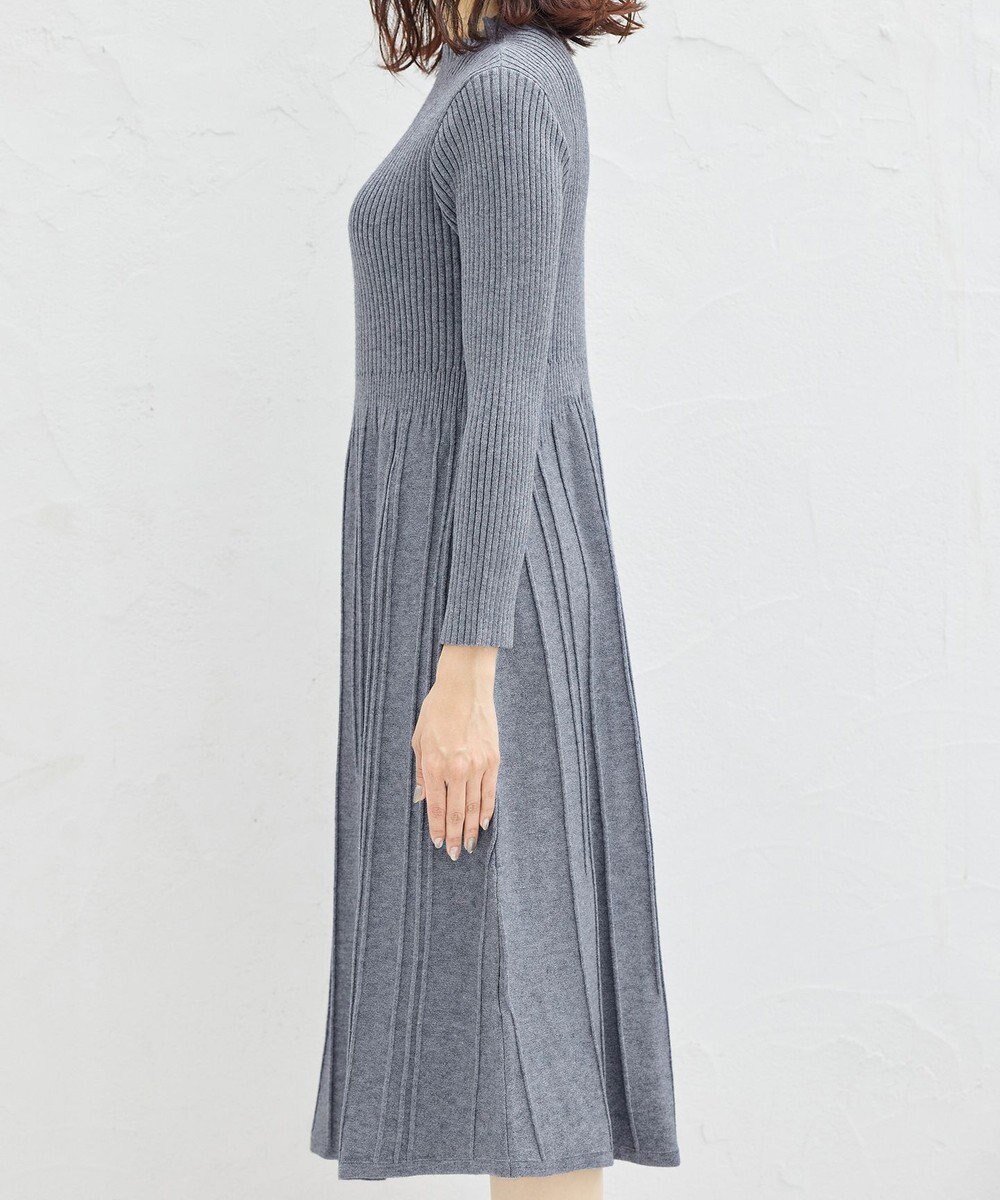 Tiaclasse 【洗える】1着でオシャレ感が出せるニットプリーツワンピース 