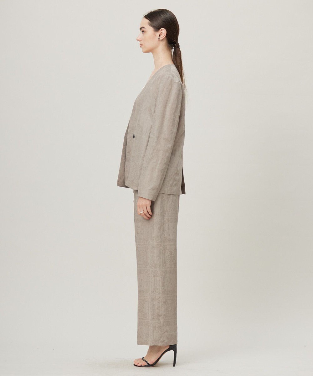 ICB L 【日本製・洗える】ペイズリーレノクロス ワイドストレートパンツ 