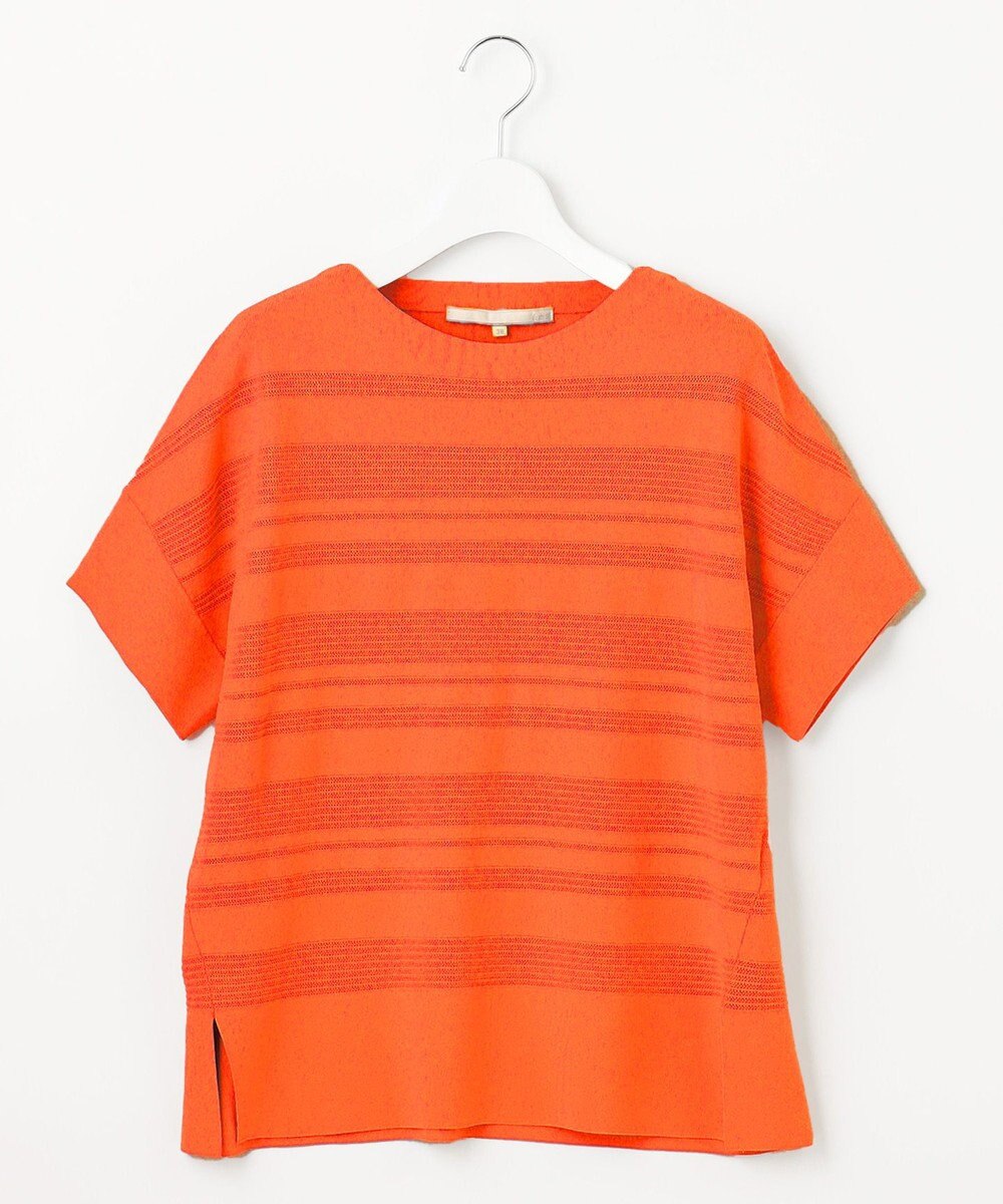 自由区 【洗える】クレープストレッチボーダー ニット 