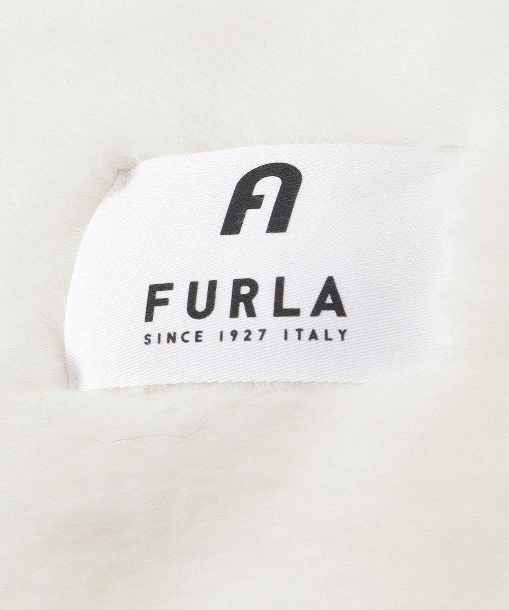 MOONBAT FURLA バイカラーロゴフェイクファーマフラー 