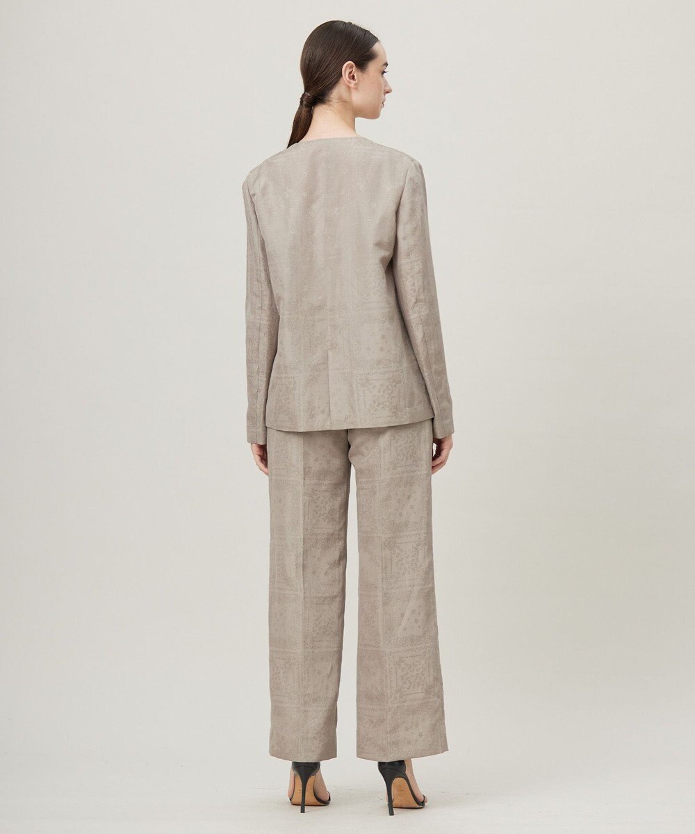 ICB L 【日本製・洗える】ペイズリーレノクロス ワイドストレートパンツ 