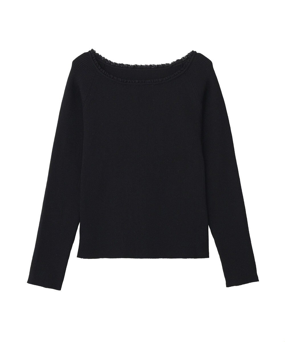 earth music&ecology 【予約】レーストリムリブニットプルオーバー 