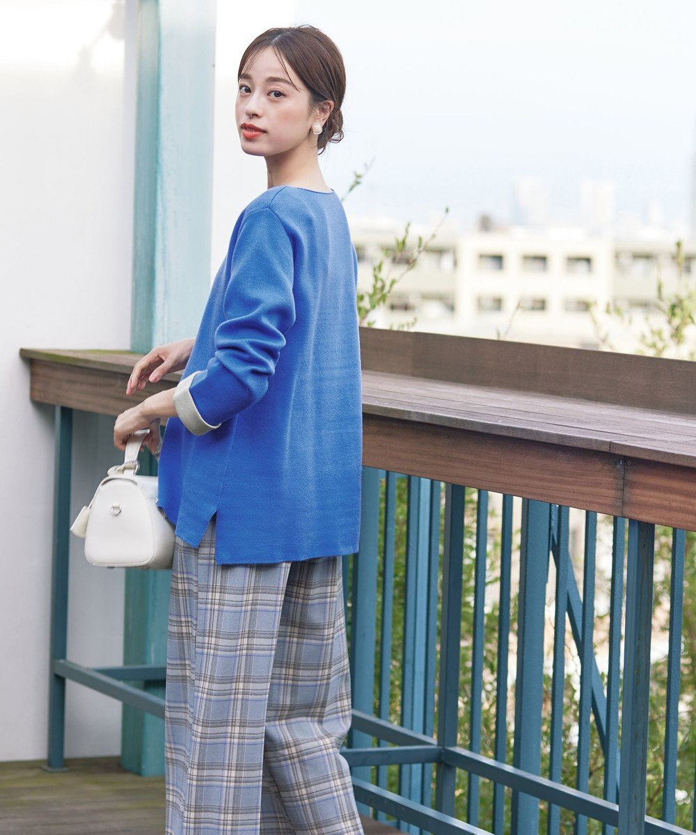 Tiaclasse L 【洗える】ダブルフェイスニットトップス 