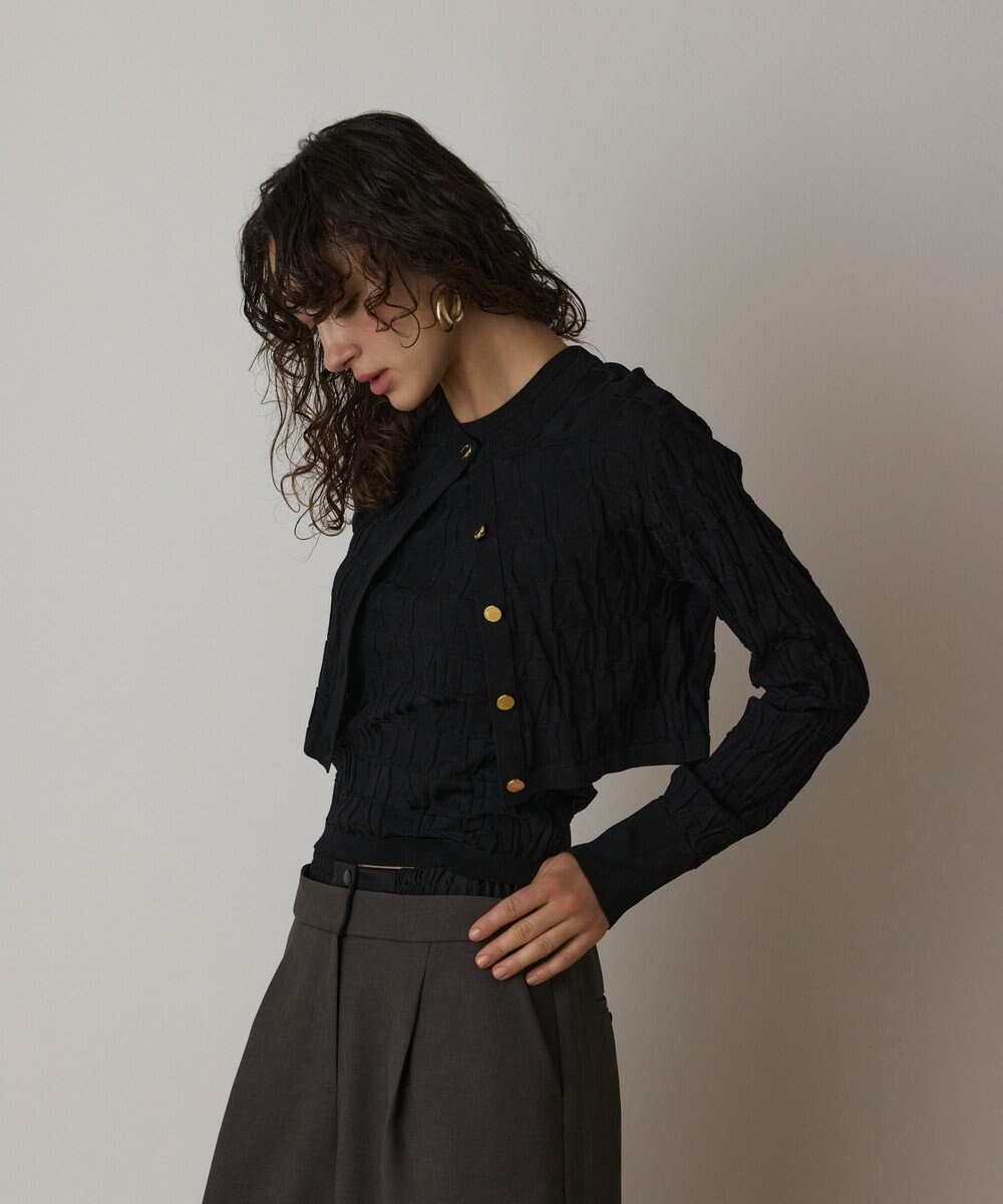 GRACE CONTINENTAL モノグラムニットカーディガン 